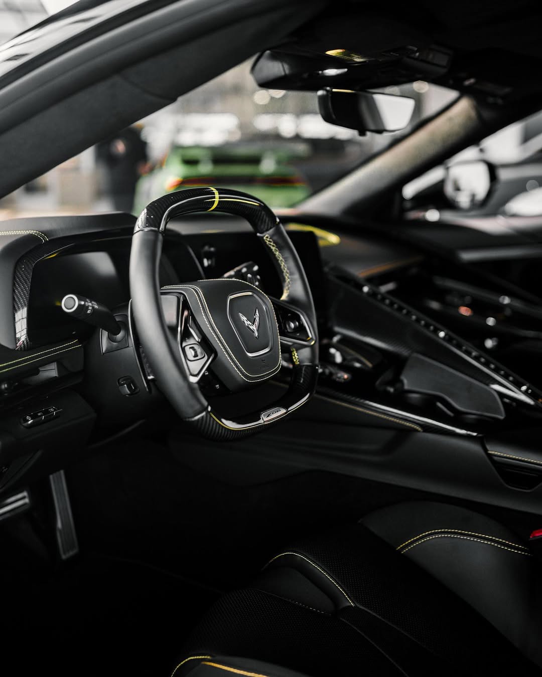 2023 Corvette Z06 interior steering wheel bucket seat